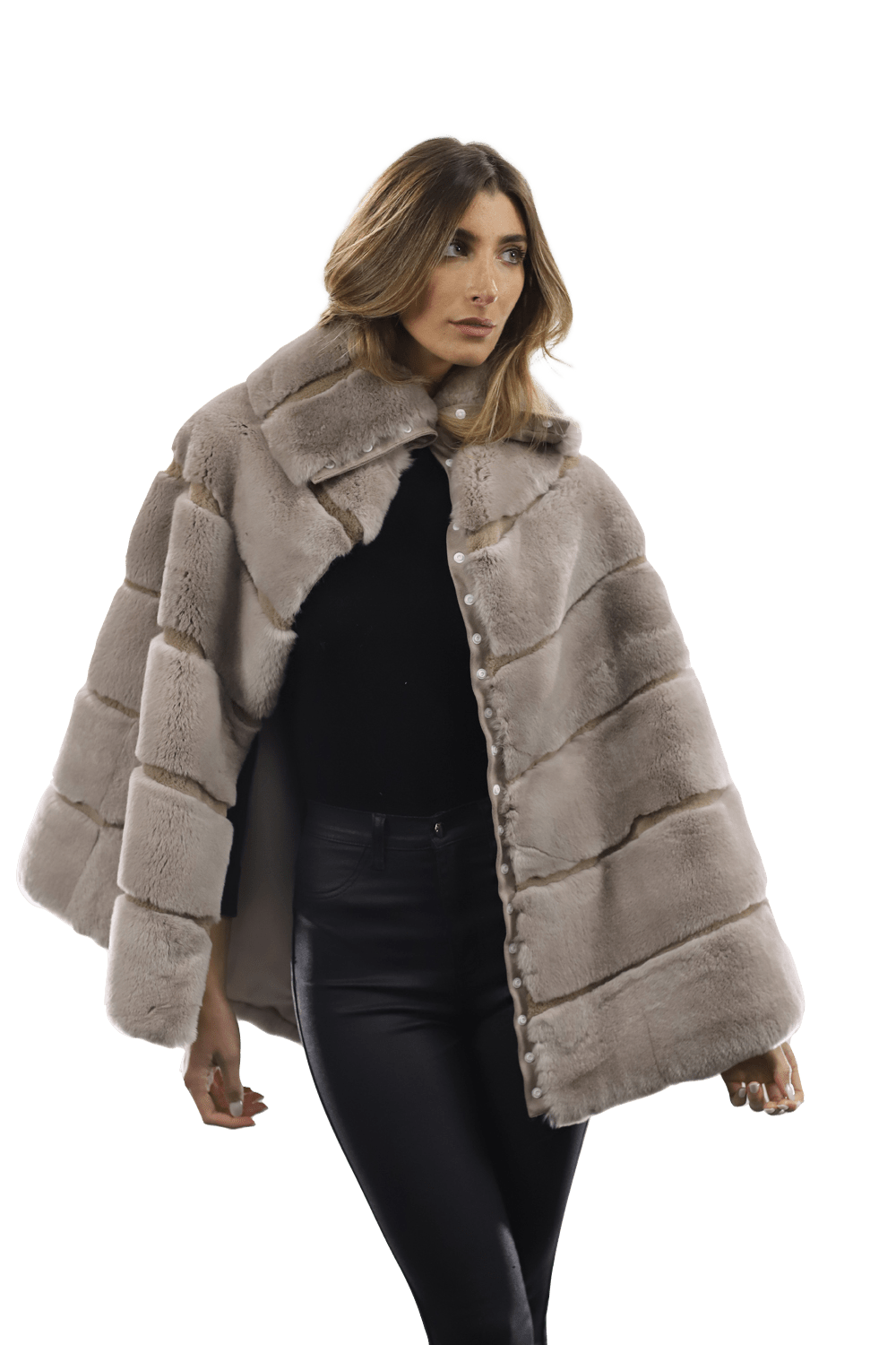 Rex Rabbit Poncho with buttons - Poncho - La Fiorentina LRO-403