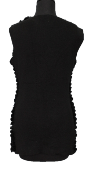 Rex Rabbit Vest- Black - Fur Vest - La Fiorentina 5C1216S1