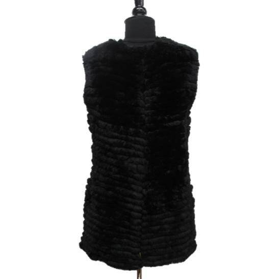 Rex Rabbit Vest- Black - Fur Vest - La Fiorentina 5C1216S1