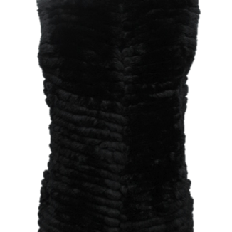 Rex Rabbit Vest- Black - Fur Vest - La Fiorentina 5C1216S1