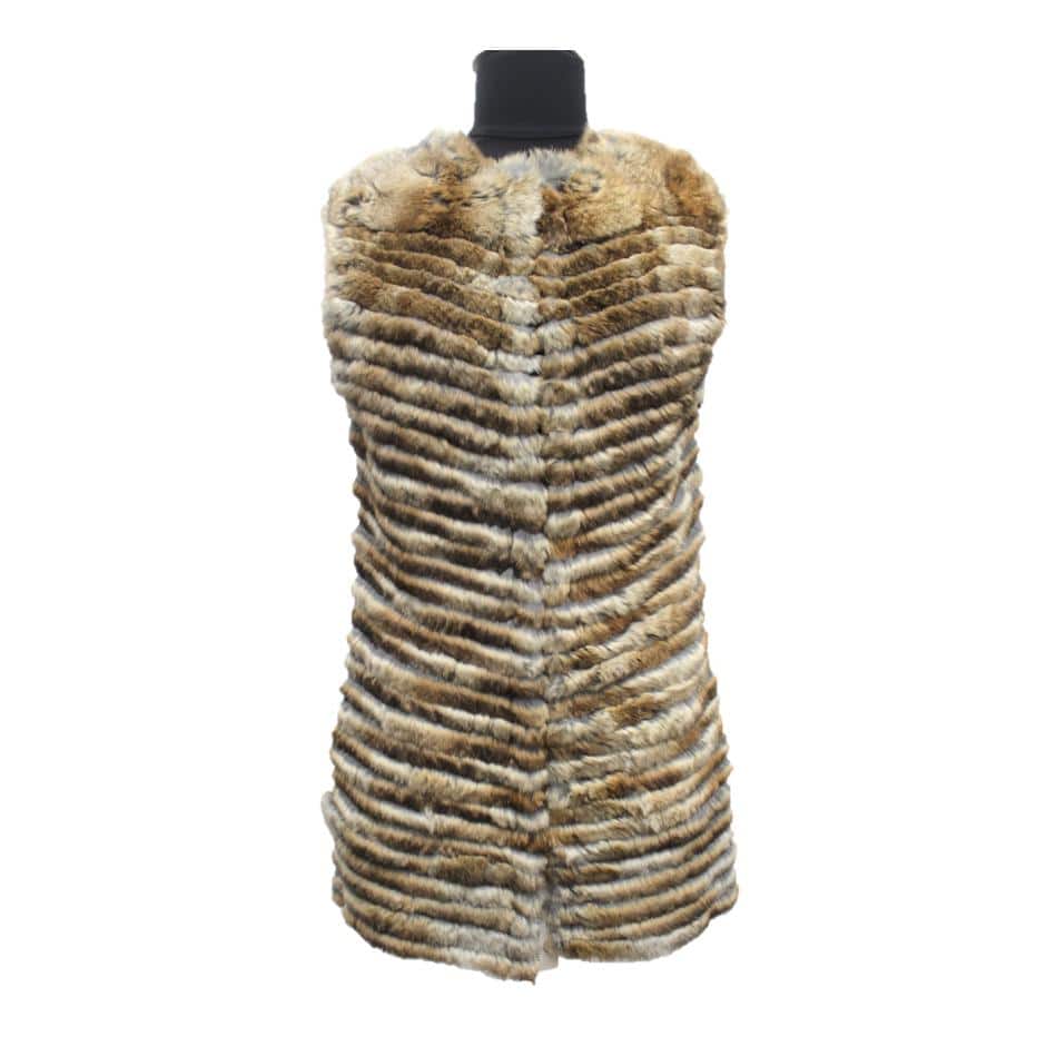 Rex Rabbit Vest- Brown - Fur Vest - La Fiorentina 5C1216S1