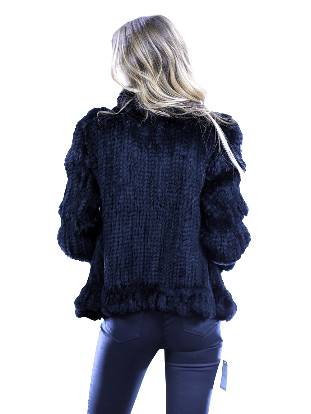 Ruffle Detail Border Fur Jacket - Coat - La Fiorentina EUH002_BLACK