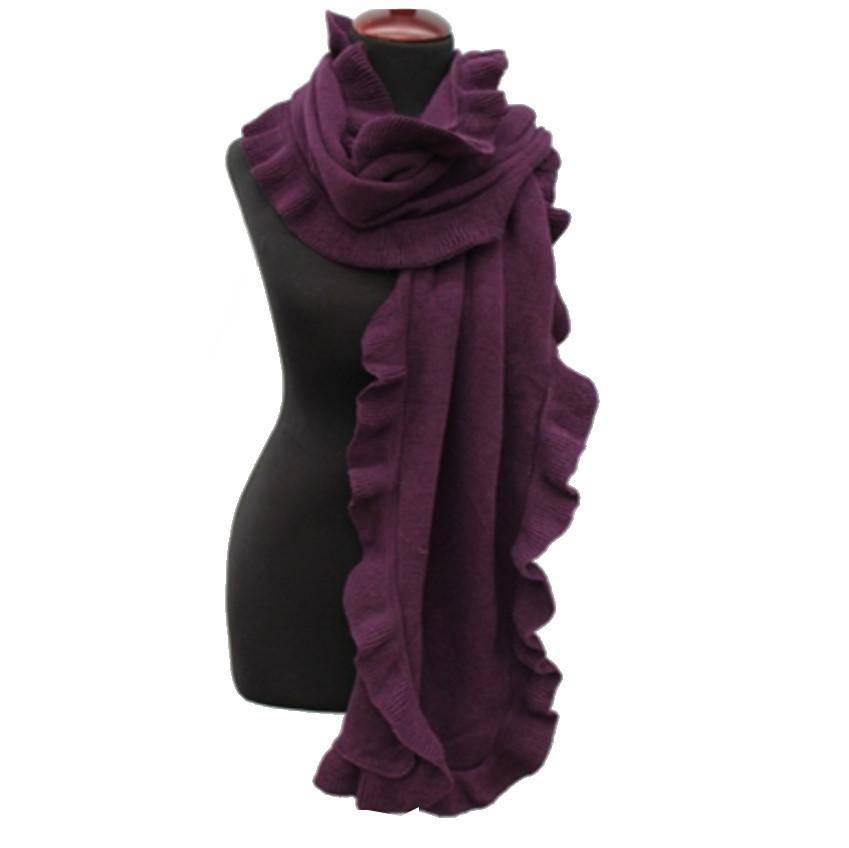 Ruffled Muffler-Dark Raisin - Muffler - La Fiorentina TYE-1311