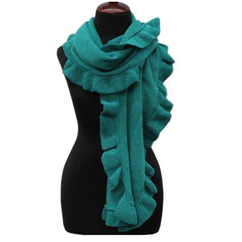 Ruffled Muffler-Emerald - Muffler - La Fiorentina TYE-1311
