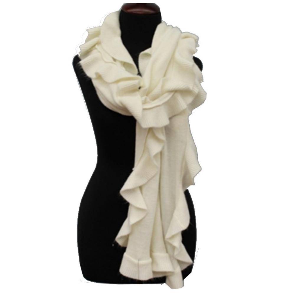 Ruffled Muffler-Ivory - Muffler - La Fiorentina TYE-1311