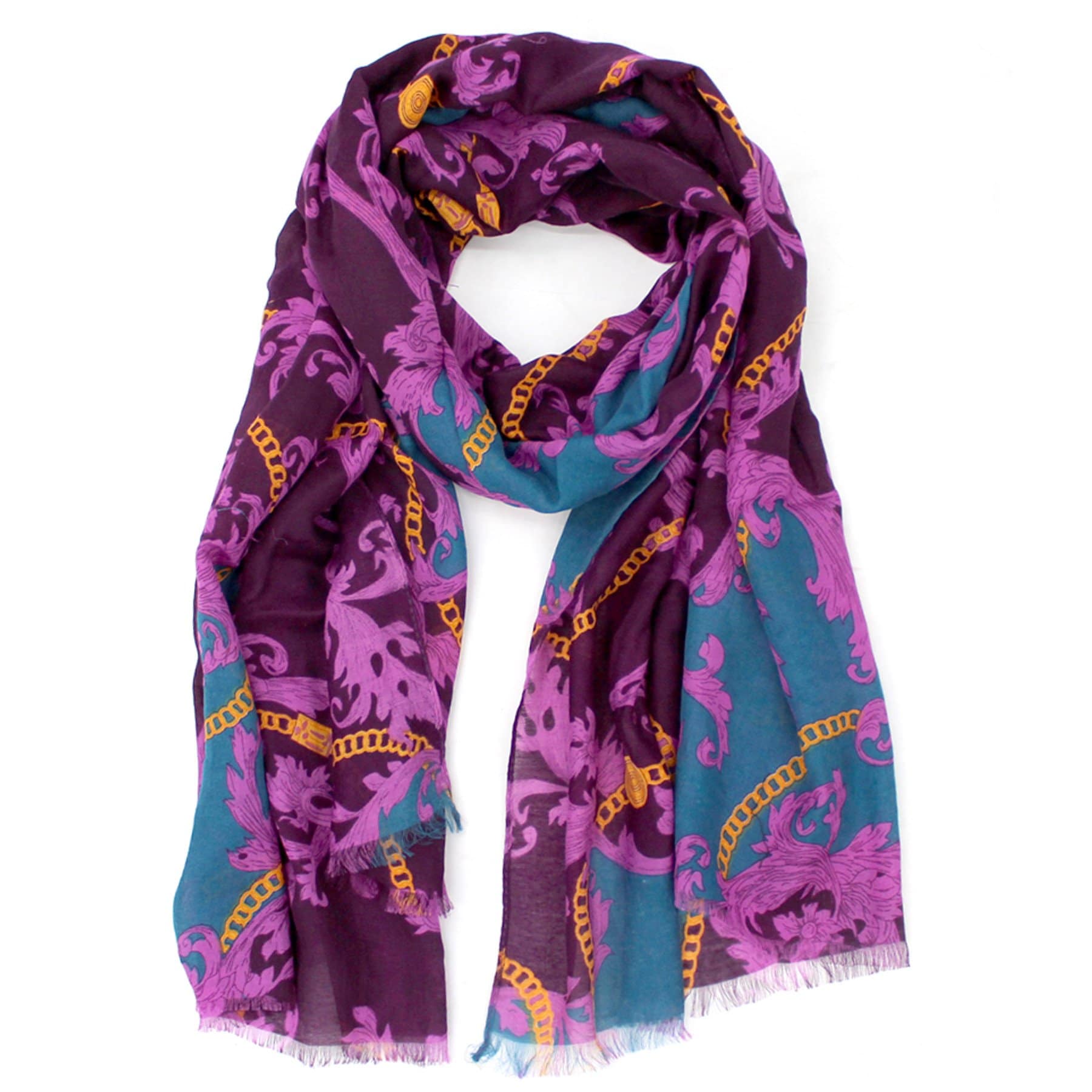 Scroll Scarf-Purple/Teal - Scarf - La Fiorentina 81661/MA