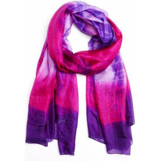 Silk Tie Dye Scarf - Pink Combo - Silk Scarf - La Fiorentina EF-2527