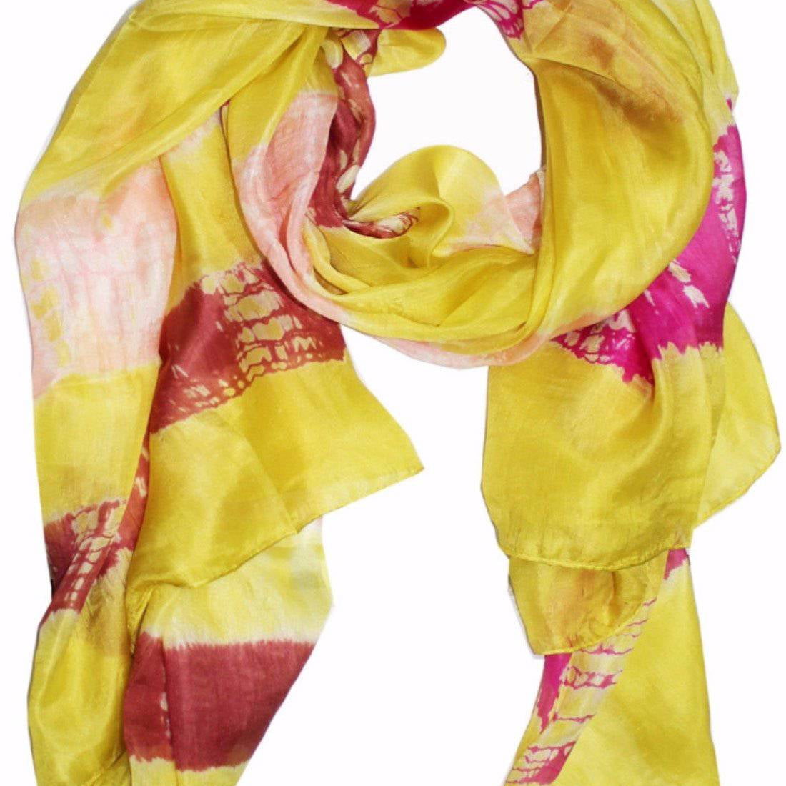 Silk Tie Dye - Yellow - Scarf - La Fiorentina EF-2733_Yellow