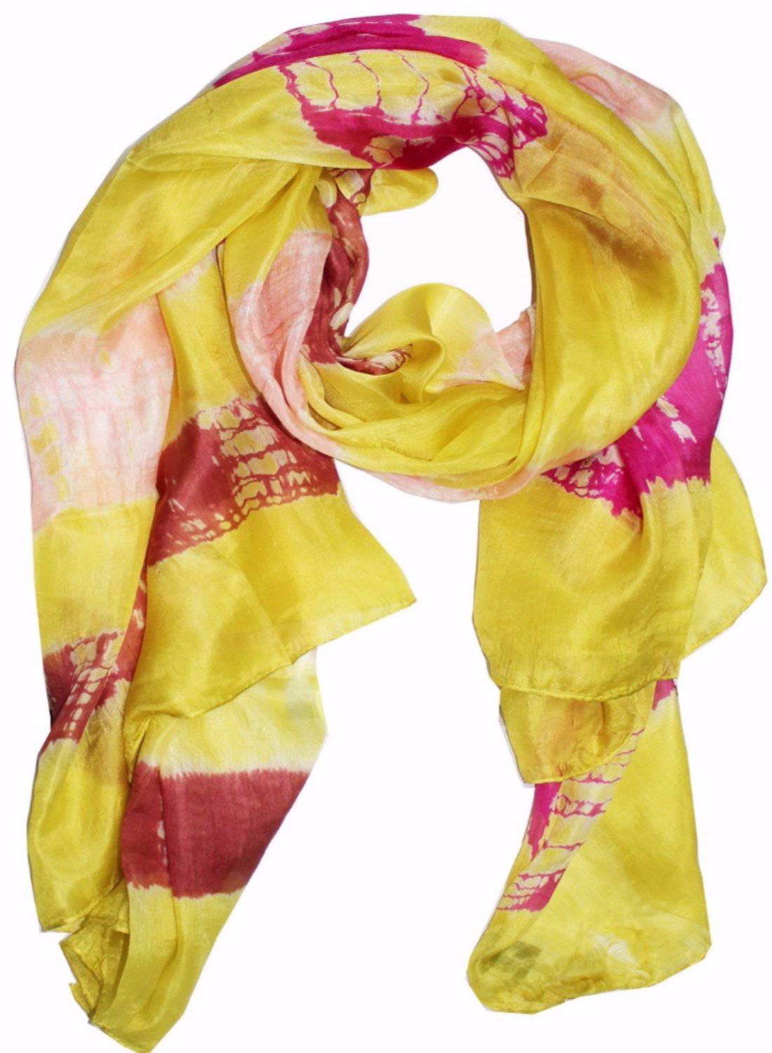 Silk Tie Dye - Yellow - Scarf - La Fiorentina EF-2733_Yellow