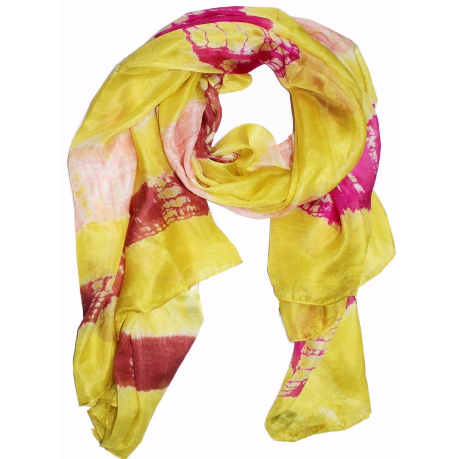 Silk Tie Dye - Yellow - Scarf - La Fiorentina EF-2733_Yellow
