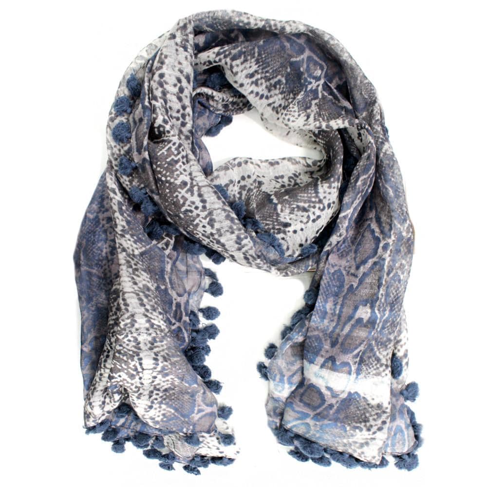 Snake Print Scarf - Scarf - La Fiorentina EF-2598_blue