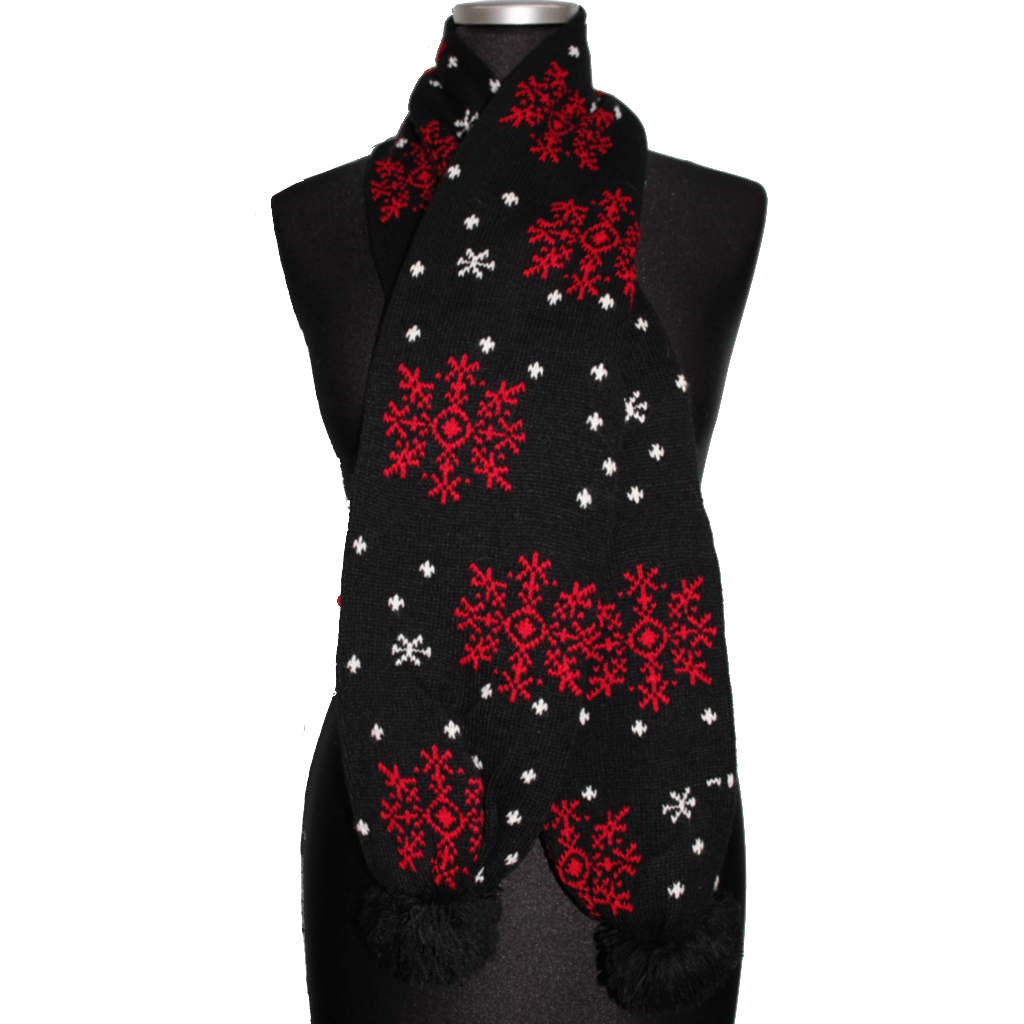 Snowflake Print Scarf - Red - Muffler - La Fiorentina AHW-1122