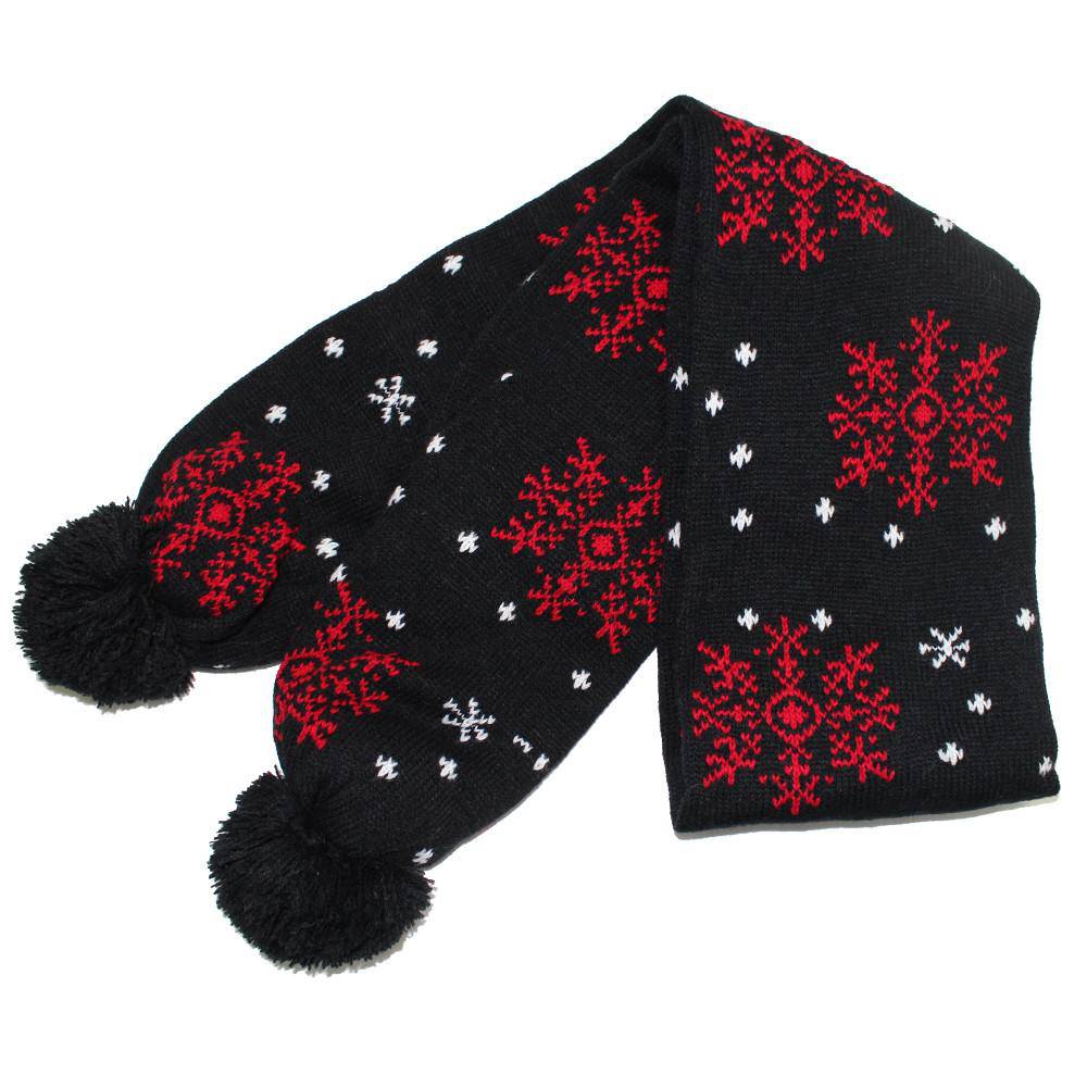 Snowflake Print Scarf - Red - Muffler - La Fiorentina AHW-1122