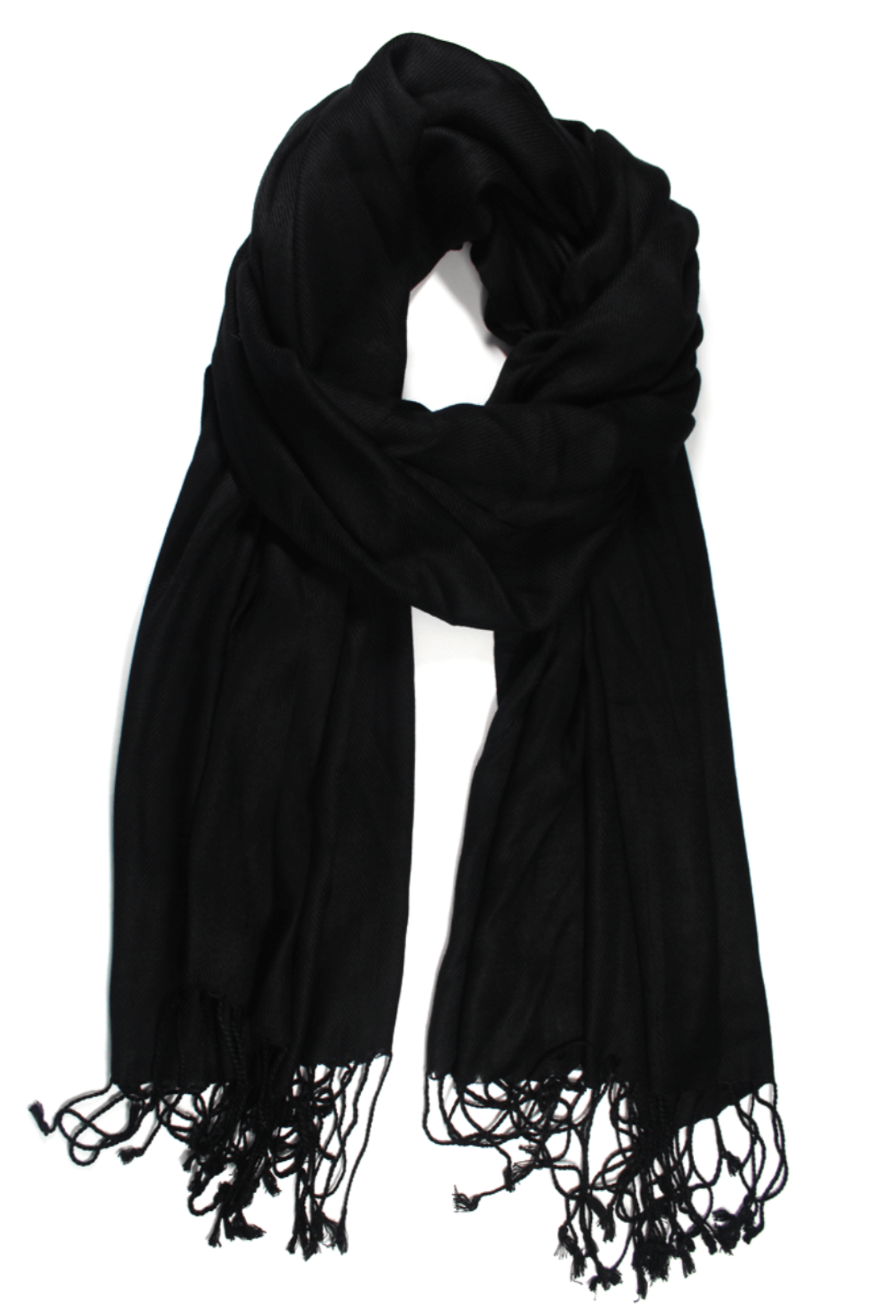 Solid Fringe Pashmina-Black - Pashmina - La Fiorentina G2479/MA