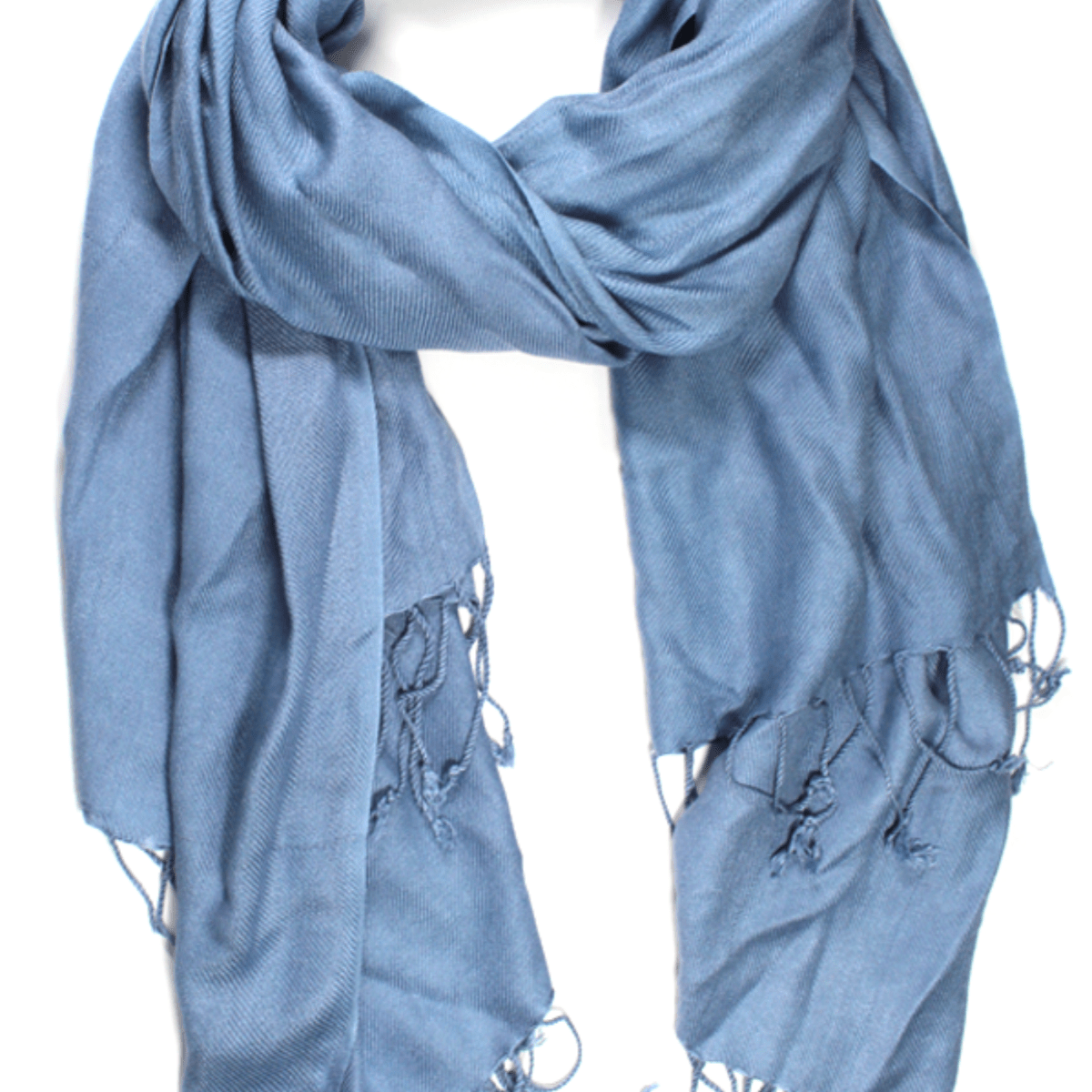 Solid Fringe Pashmina-Light Blue - Scarf - La Fiorentina G2479/MA