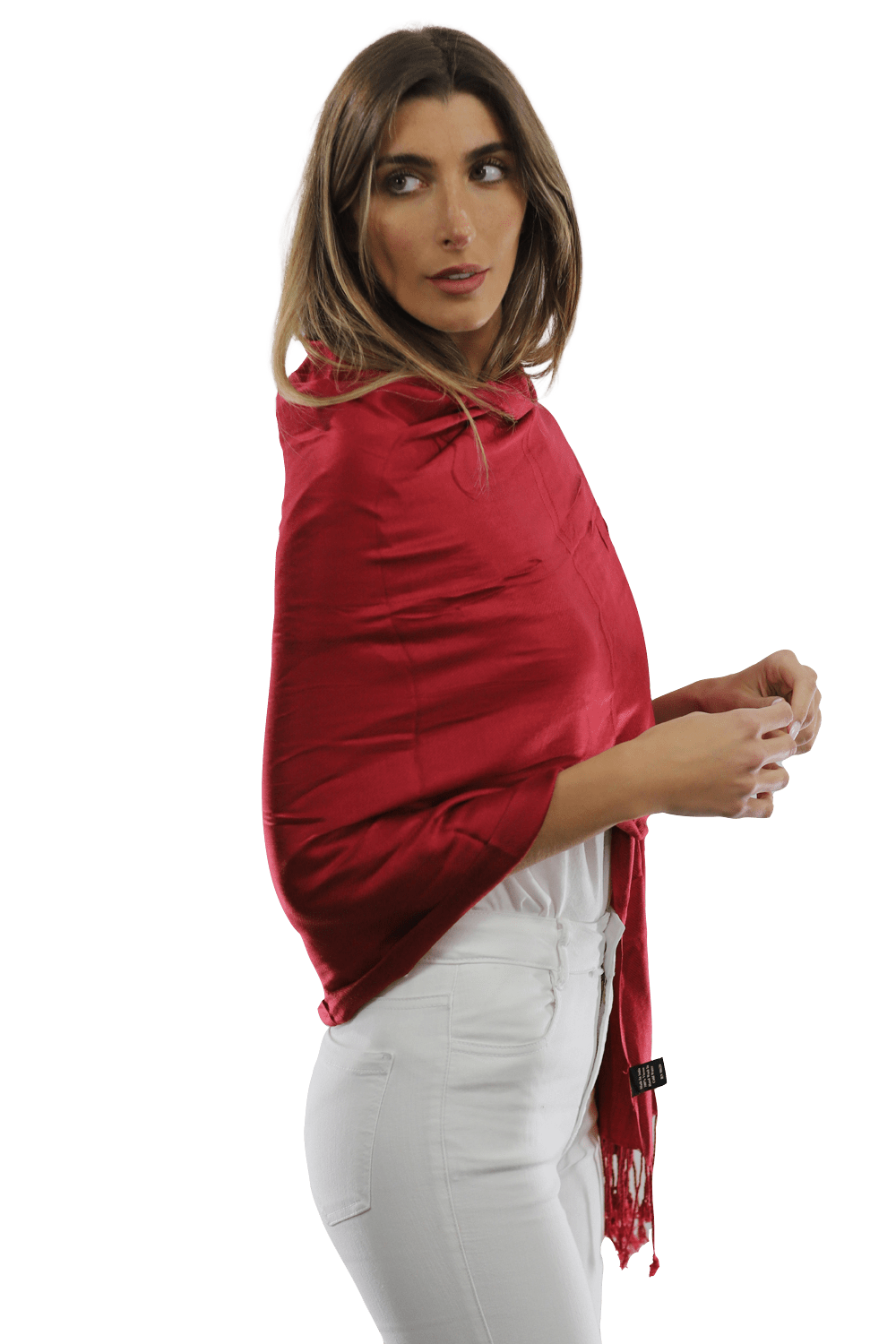 Solid Fringe Pashmina-Red - Scarf - La Fiorentina G2479/MA