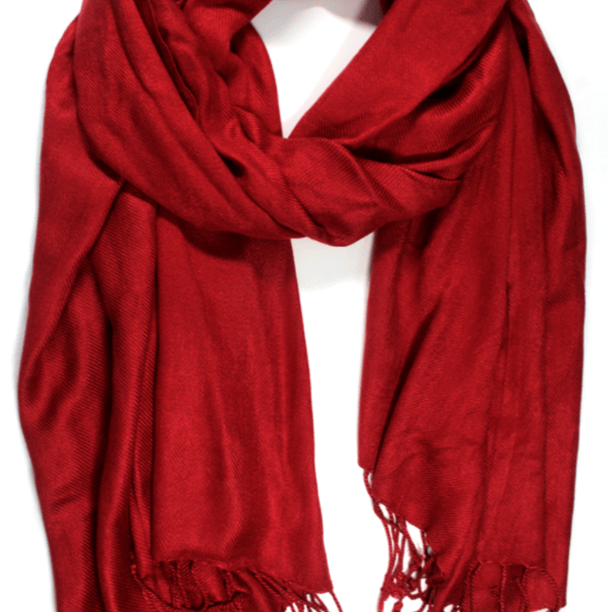 Solid Fringe Pashmina-Red - Scarf - La Fiorentina G2479/MA