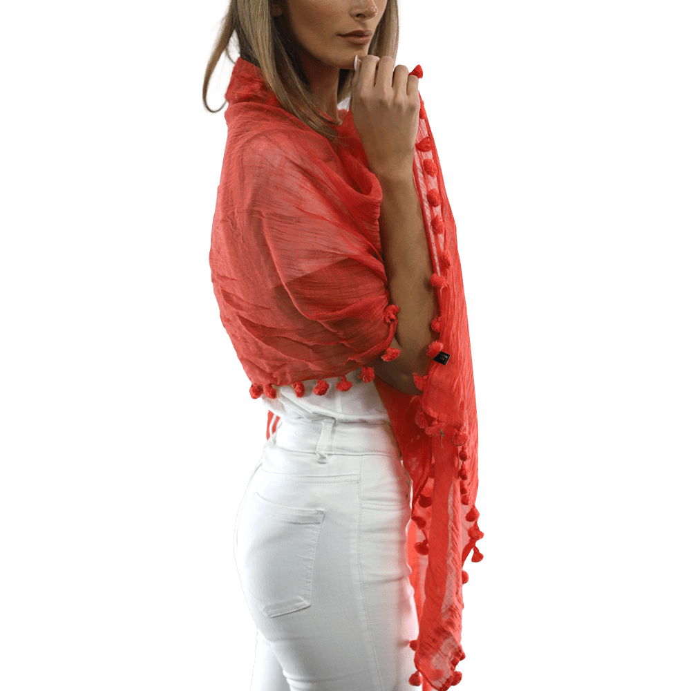 Solid Fringe Scarf - Scarf - La Fiorentina EF-2188