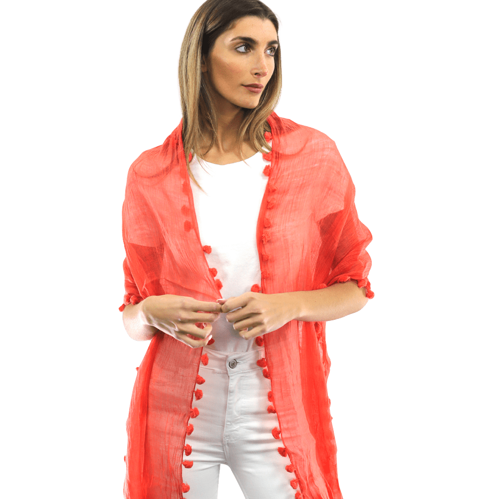 Solid Fringe Scarf - Scarf - La Fiorentina EF-2188