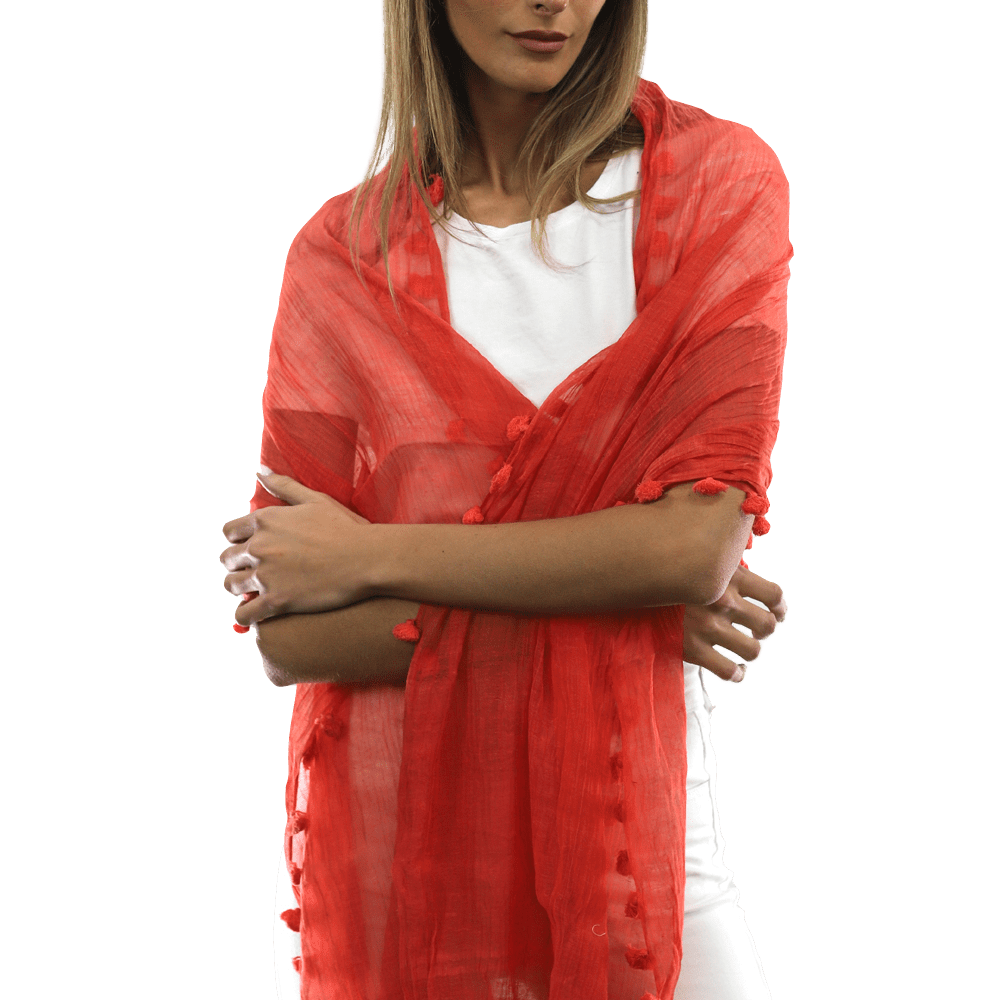 Solid Fringe Scarf - Scarf - La Fiorentina EF-2188