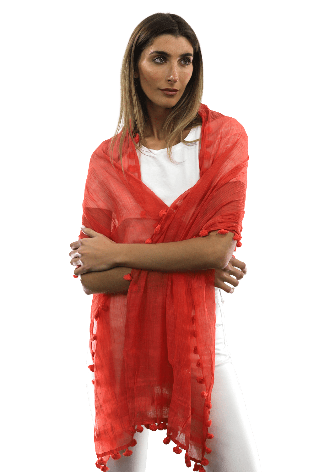 Solid Fringe Scarf - Scarf - La Fiorentina EF-2188