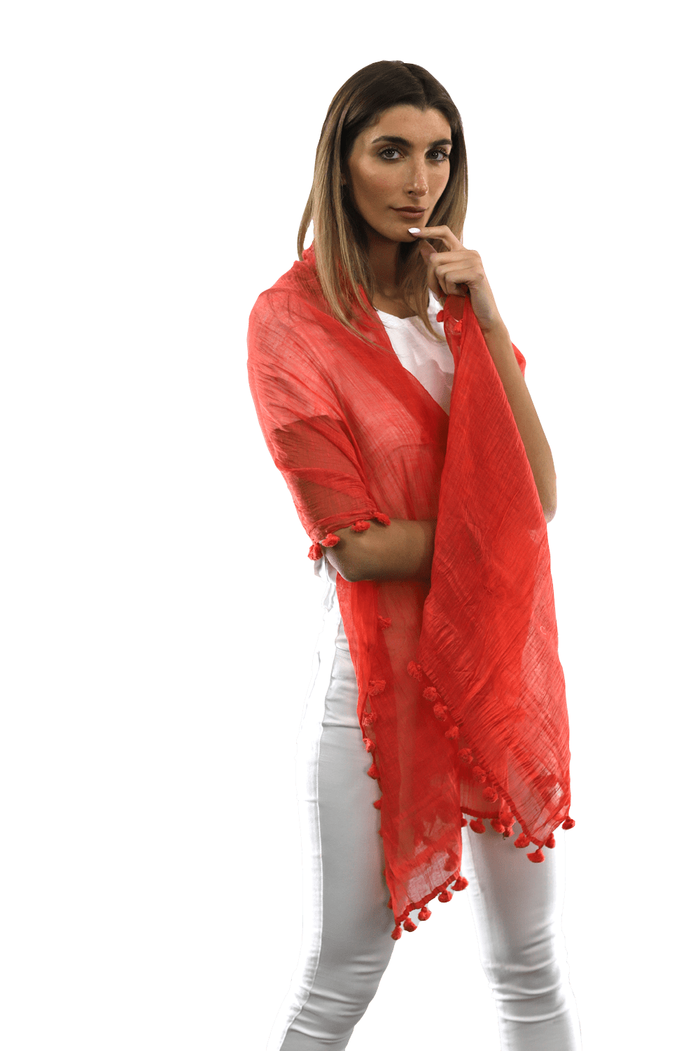 Solid Fringe Scarf - Scarf - La Fiorentina EF-2188