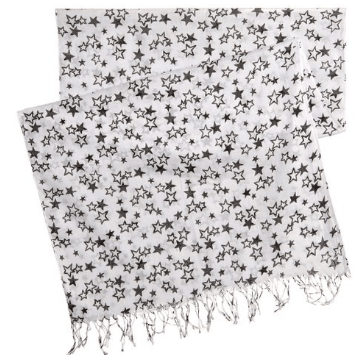 Star Print Scarf - Black - Scarf - La Fiorentina SCF-026