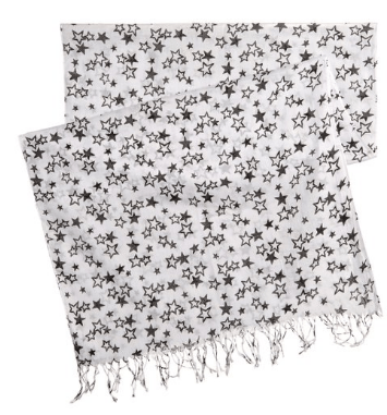 Star Print Scarf - Black - Scarf - La Fiorentina SCF-026