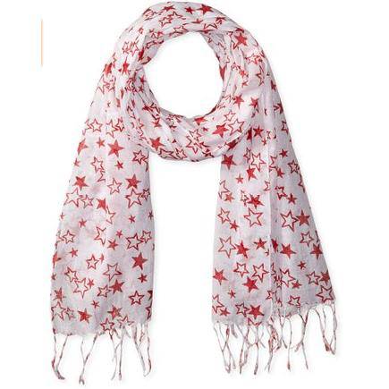 Star Print Scarf - Red - Scarf - La Fiorentina SCF-026