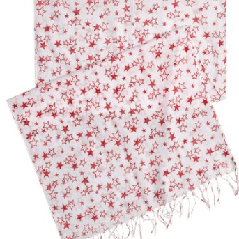 Star Print Scarf - Red - Scarf - La Fiorentina SCF-026