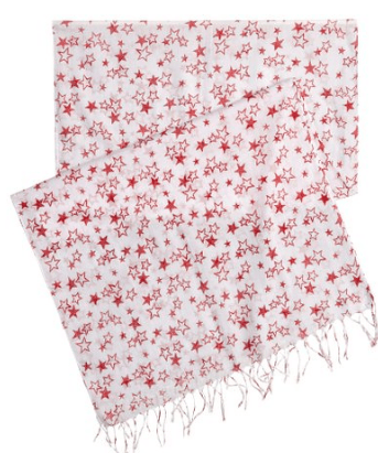 Star Print Scarf - Red - Scarf - La Fiorentina SCF-026