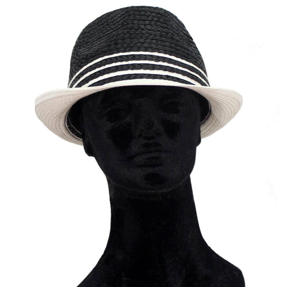 Straw Hat-Black/White - Straw Hat - La Fiorentina CM49