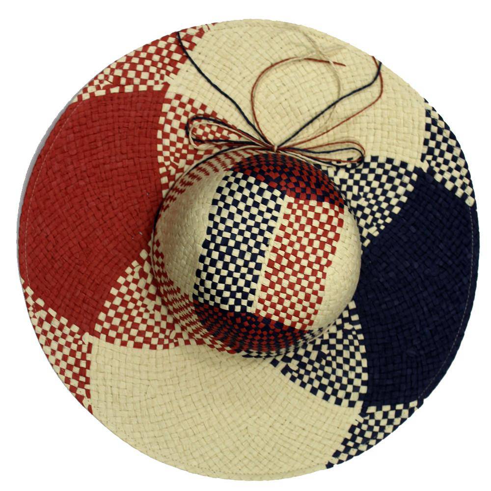 Straw Hat-Multi Blue/Red - Straw Hat - La Fiorentina HAT-1403