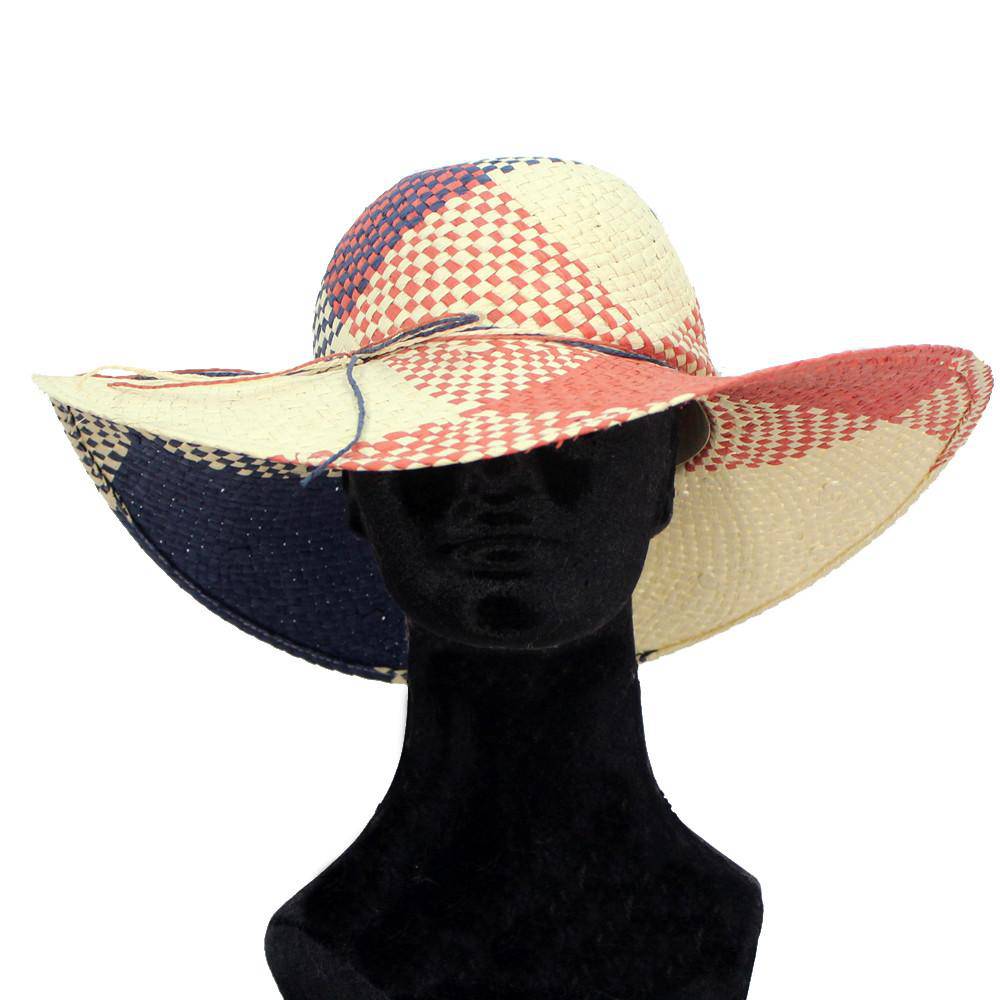 Straw Hat-Multi Blue/Red - Straw Hat - La Fiorentina HAT-1403