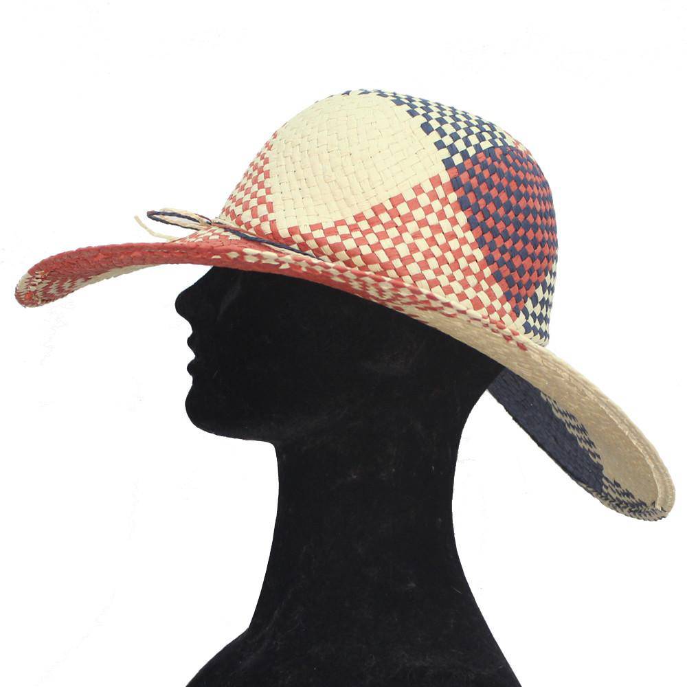 Straw Hat-Multi Blue/Red - Straw Hat - La Fiorentina HAT-1403