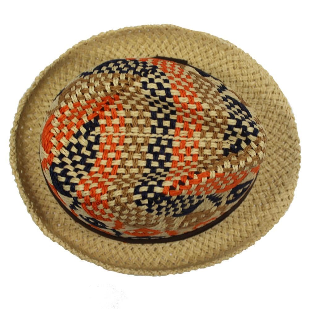 Straw Hat-Orange/Blue/Camel - Straw Hat - La Fiorentina CM15