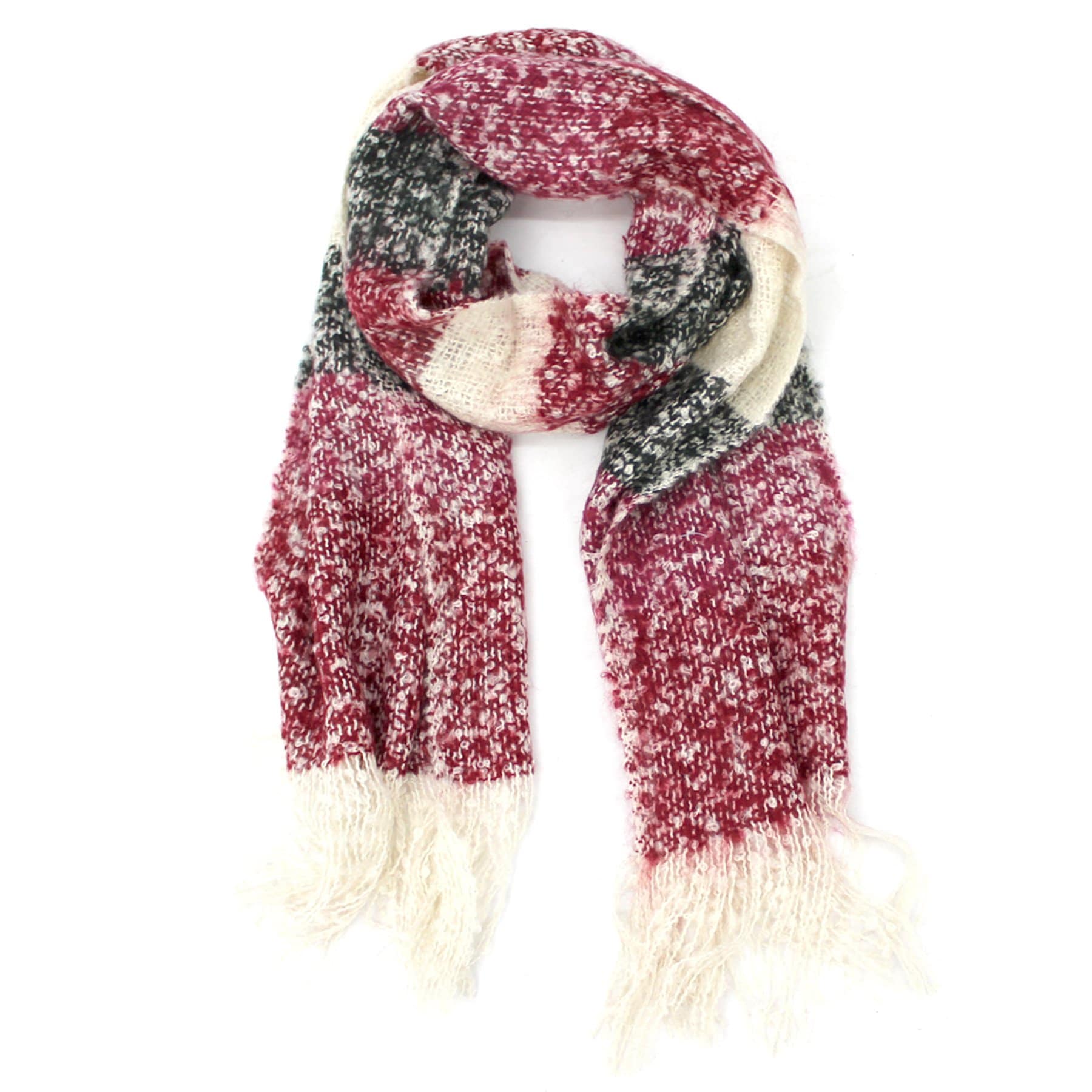 Striped Muffler-Red/Black/Ivory - Muffler - La Fiorentina DP65573S