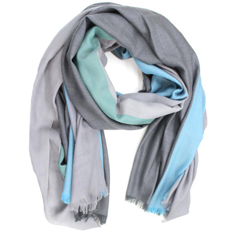 Striped Scarf with tonal Weave - Grey - Scarf - La Fiorentina FJD972A