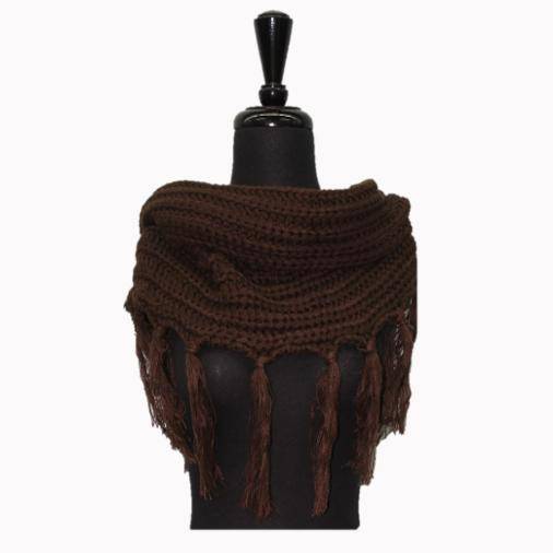 Tassel Infinity Scarf - Brown - Infinity Scarf - La Fiorentina HW9-1109