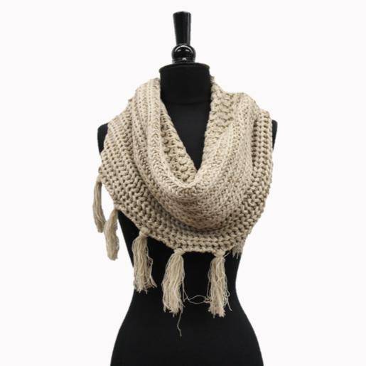 Tassel Infinity Scarf - Camel - Infinity Scarf - La Fiorentina HW9-1109