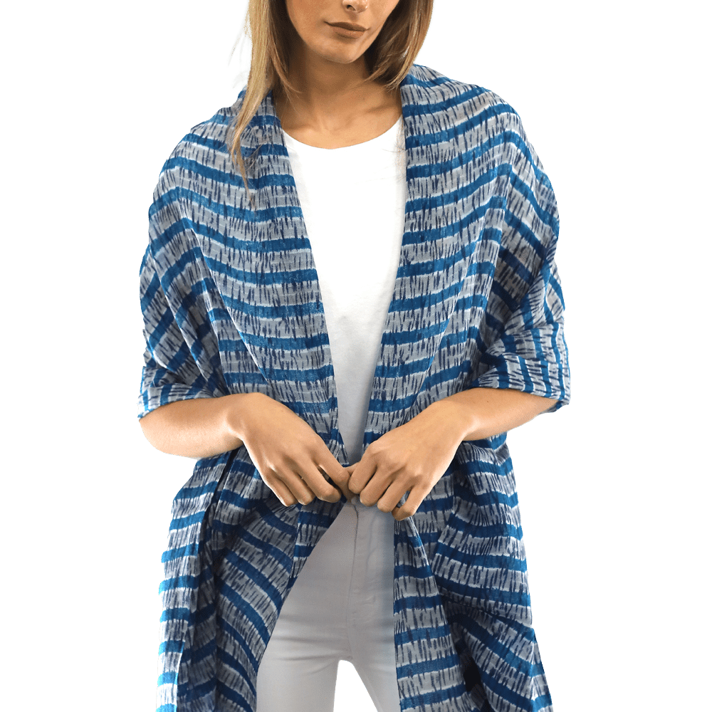 Tie Dye Light Print Scarf- Blue - Scarf - La Fiorentina TD/26