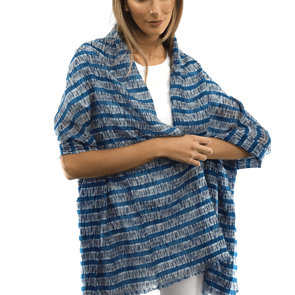 Tie Dye Light Print Scarf- Blue - Scarf - La Fiorentina TD/26