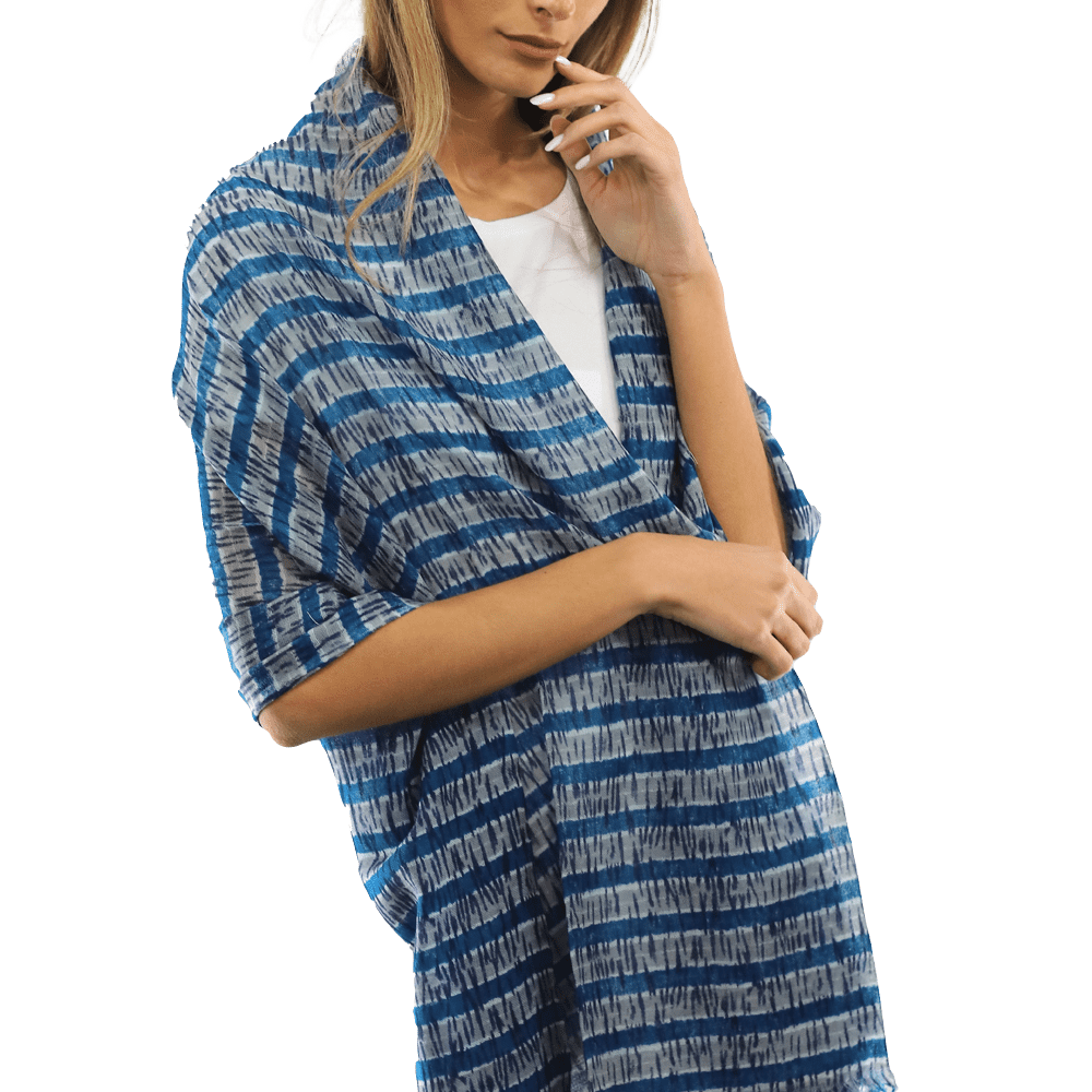 Tie Dye Light Print Scarf- Blue - Scarf - La Fiorentina TD/26