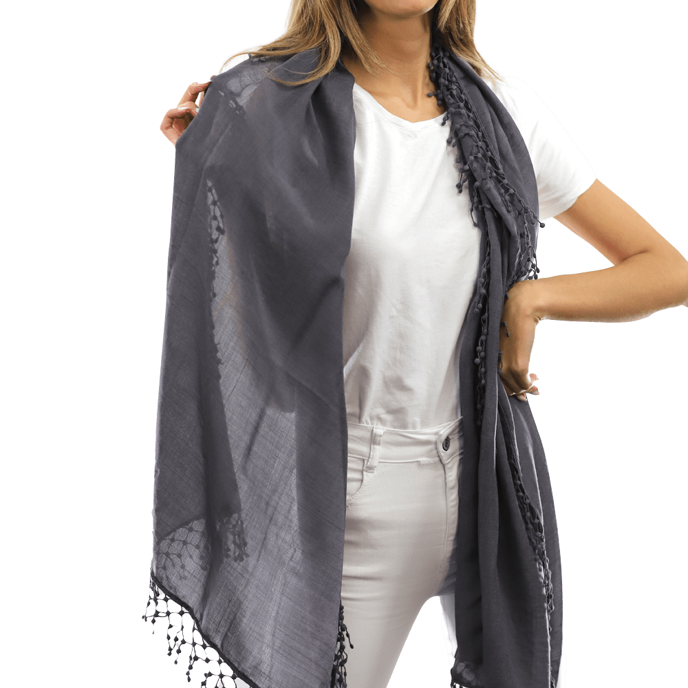 Tie Dye Light Print Scarf- Deep Plum Heather Grey - Scarf - La Fiorentina TD/26