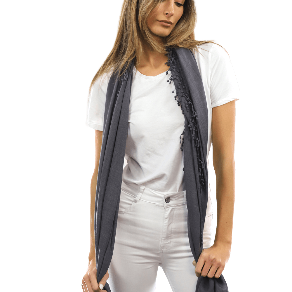 Tie Dye Light Print Scarf- Deep Plum Heather Grey - Scarf - La Fiorentina TD/26