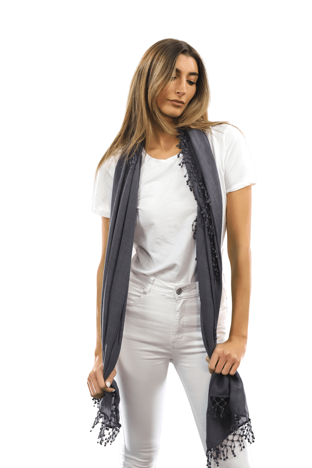 Tie Dye Light Print Scarf- Deep Plum Heather Grey - Scarf - La Fiorentina TD/26