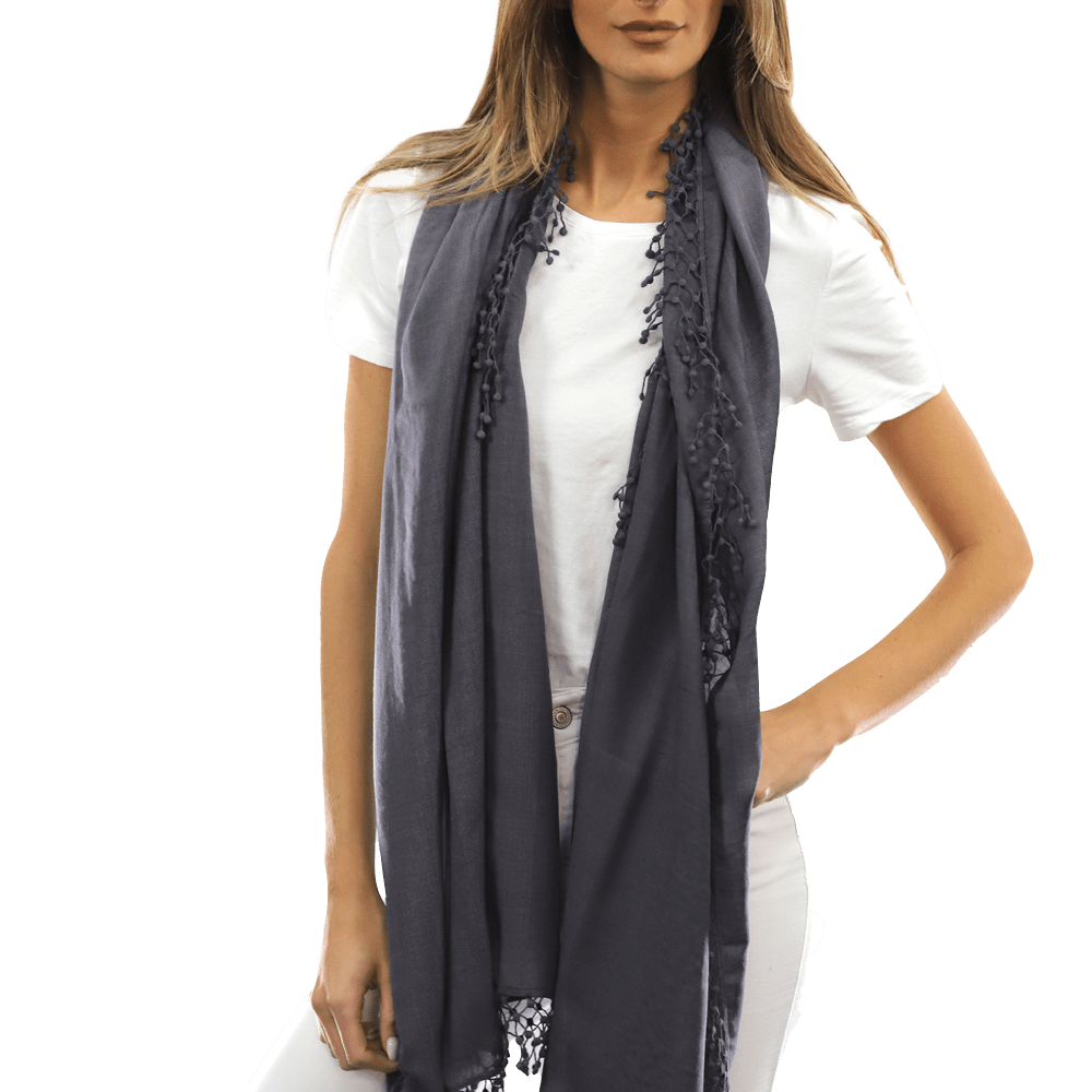 Tie Dye Light Print Scarf- Deep Plum Heather Grey - Scarf - La Fiorentina TD/26