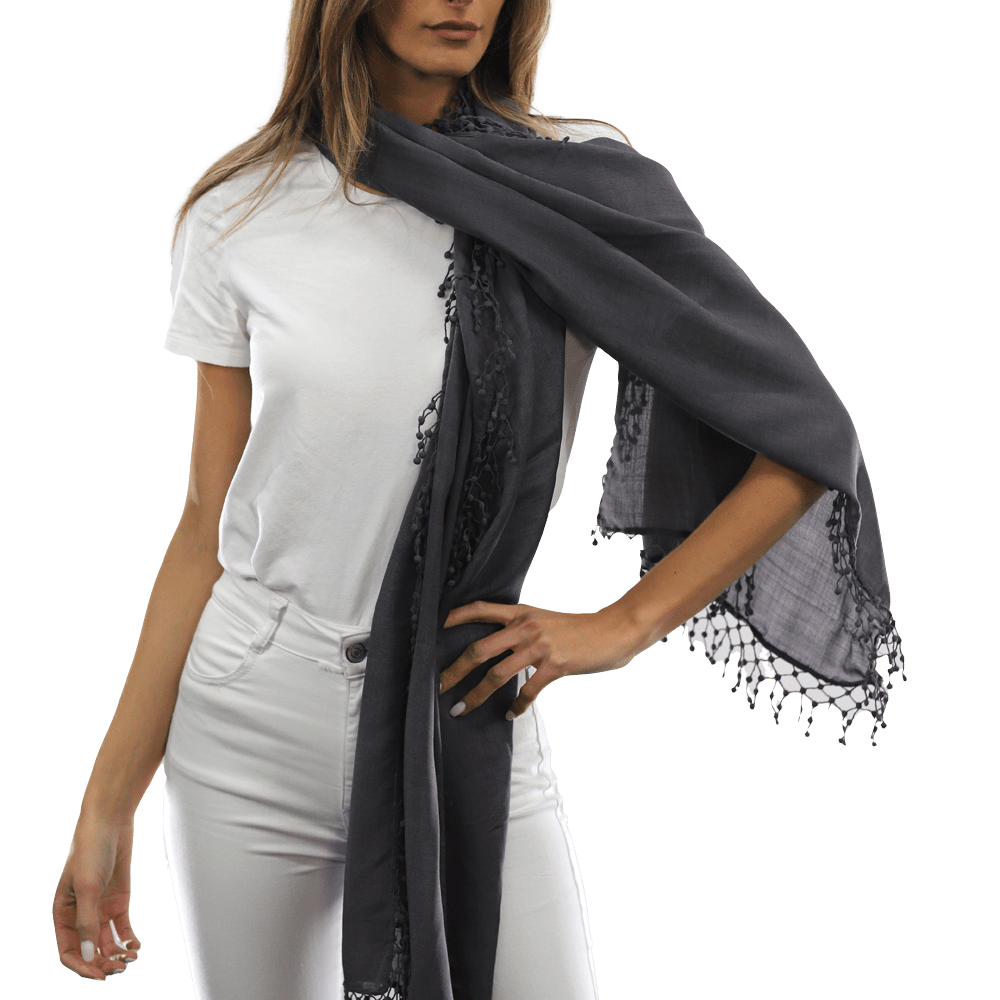 Tie Dye Light Print Scarf- Deep Plum Heather Grey - Scarf - La Fiorentina TD/26