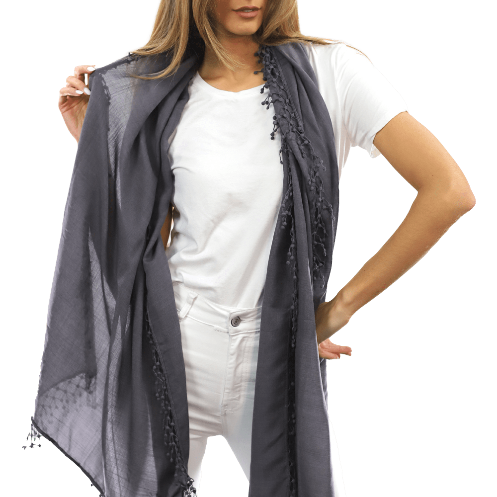 Tie Dye Light Print Scarf- Deep Plum Heather Grey - Scarf - La Fiorentina TD/26