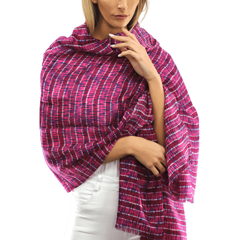 Tie Dye Light Print Scarf- Mauve Pink Lilac - Scarf - La Fiorentina TD/26